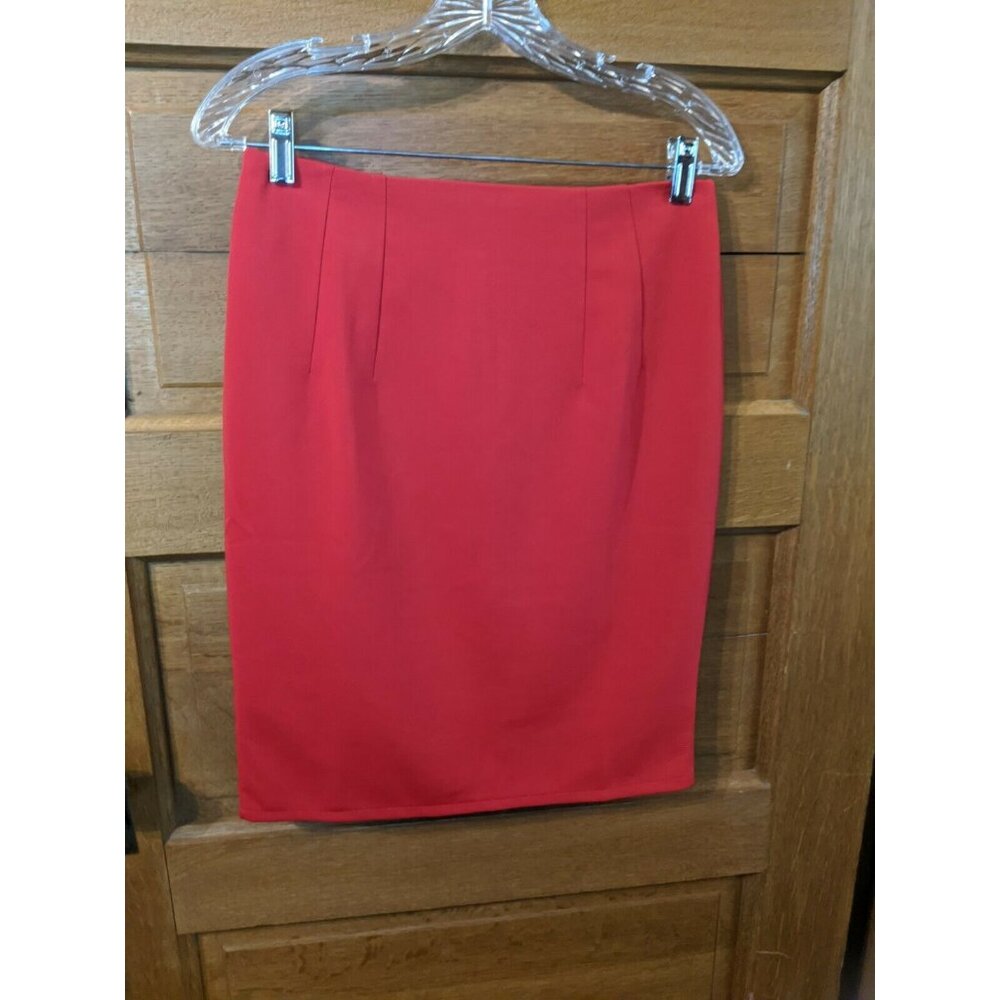 LochYan Size M Medium Pencil Skirt Red Lined Modest